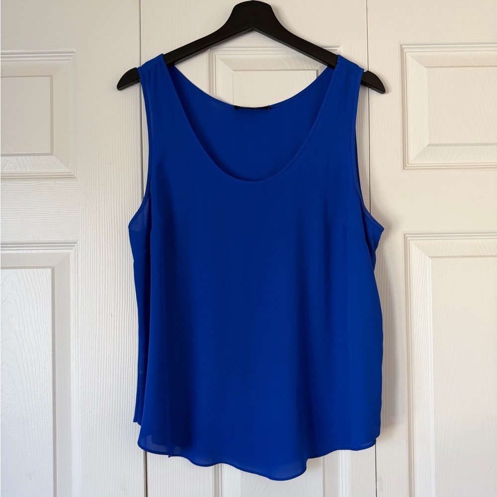 J. Crew Sheer Silky Royal Blue Tank Top